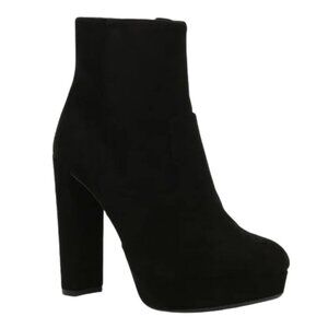NEW Gianni Bini Kianne Suede Platform Block Heel Booties in Black